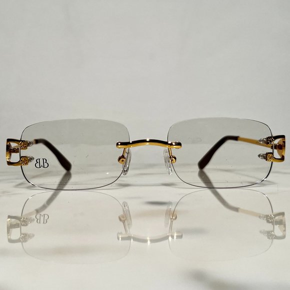 Bonano Venician Rimless Gold Frames Sunglasses Glasses Vintage Designer - Picture 3 of 6